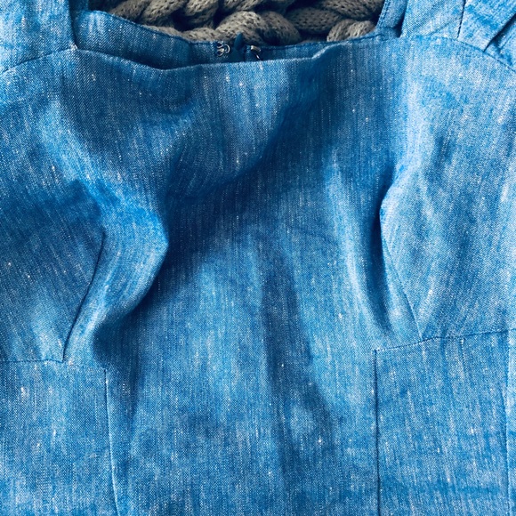 Asos denim blue midi dress 6 seamed sweetheart - Picture 4 of 5